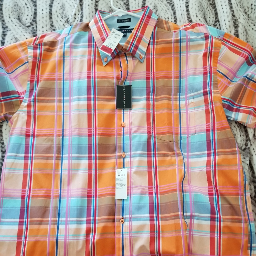 NWT Tommy Hilfiger 2XL men's casual dress shirt